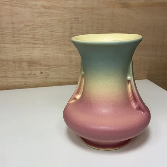 Vintage 🦄 Ombré Double Winged Bud Vase Pottery Planter Boho Home Decor Accent - Picture 13 of 16